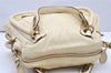 Authentic Chloe Paraty Medium 2Way Shoulder Hand Bag Leather White 3844K