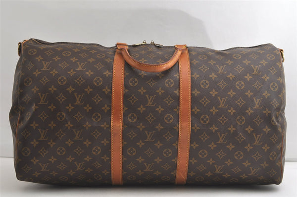 Authentic Louis Vuitton Monogram Keepall Bandouliere 60 M41412 Boston Bag 3845K