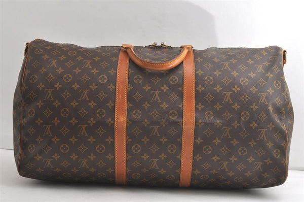 Authentic Louis Vuitton Monogram Keepall Bandouliere 60 M41412 Boston Bag 3845K