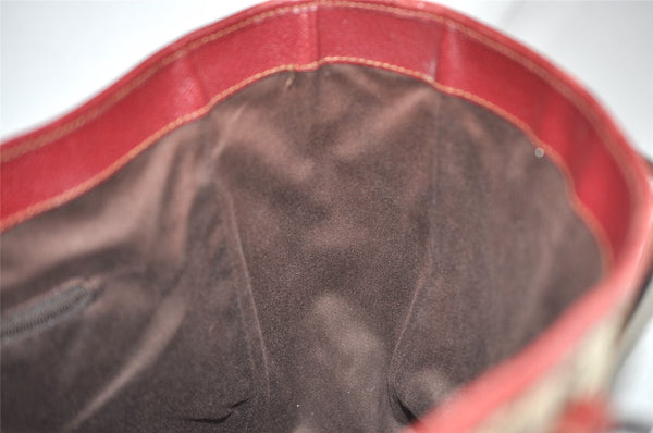 Authentic GUCCI Vintage Shoulder Tote Bag GG Canvas Leather 113017 Brown 3846I