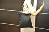 Authentic FENDI Vintage Zucca Hand Tote Bag Nylon Leather Black 3846K