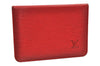 Auth Louis Vuitton Epi Porte 2 Cartes Vertical Card Pass Case M63207 Red 3848J