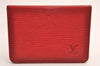 Auth Louis Vuitton Epi Porte 2 Cartes Vertical Card Pass Case M63207 Red 3848J