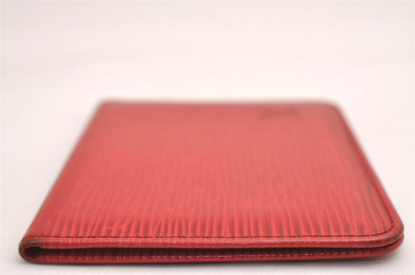 Auth Louis Vuitton Epi Porte 2 Cartes Vertical Card Pass Case M63207 Red 3848J