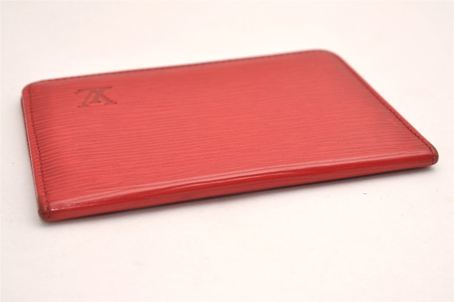 Auth Louis Vuitton Epi Porte 2 Cartes Vertical Card Pass Case M63207 Red 3848J