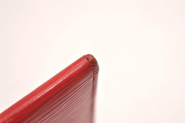 Auth Louis Vuitton Epi Porte 2 Cartes Vertical Card Pass Case M63207 Red 3848J