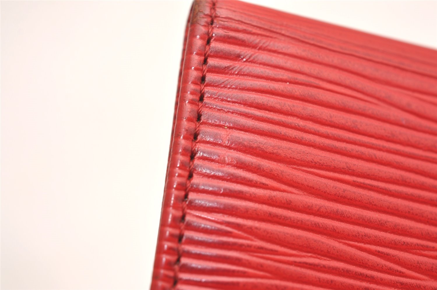 Auth Louis Vuitton Epi Porte 2 Cartes Vertical Card Pass Case M63207 Red 3848J