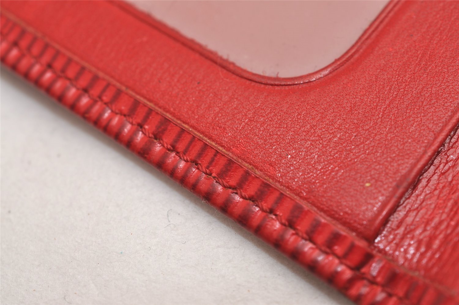 Auth Louis Vuitton Epi Porte 2 Cartes Vertical Card Pass Case M63207 Red 3848J