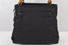 Authentic GUCCI Bamboo 2Way Shoulder Hand Bag Purse Nylon Leather Black 3848K