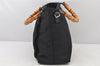 Authentic GUCCI Bamboo 2Way Shoulder Hand Bag Purse Nylon Leather Black 3848K
