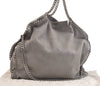 Authentic Stella McCartney Falabella Shoulder Hand Bag Leather Gray 3849K