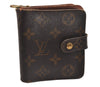 Authentic Louis Vuitton Monogram Compact Zip Bifold Wallet Purse M61667 LV 3851J