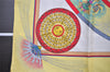 Authentic HERMES Carre 90 Scarf "FEUX D'ARTIFICE" Silk Yellow 3852I