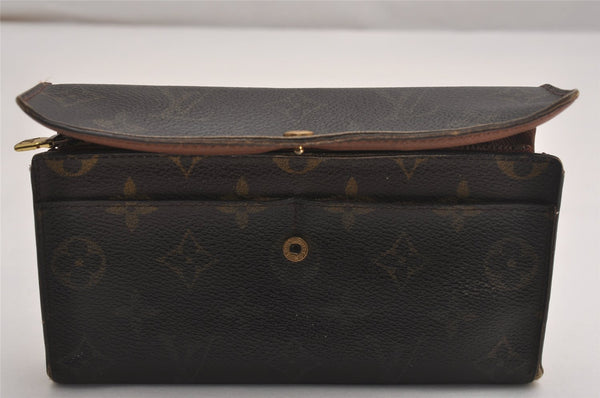 Auth Louis Vuitton Monogram Pochette Porte Monnaie Credit Wallet Junk 3852J