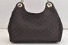 Authentic GUCCI Shoulder Hand Bag Purse GG Nylon Leather 257265 Brown  3852K