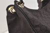 Authentic GUCCI Shoulder Hand Bag Purse GG Nylon Leather 257265 Brown  3852K