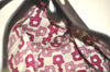 Authentic GUCCI Shoulder Hand Bag Purse GG Nylon Leather 257265 Brown  3852K