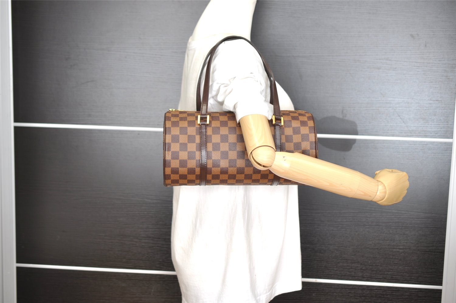 Authentic Louis Vuitton Damier Papillon 30 Hand Bag Purse N51303 LV 3853I