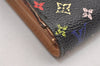 Auth Louis Vuitton Monogram Multicolor Portefeuille Alexandra Wallet Black 3853J