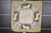 Authentic HERMES Carre 90 Scarf "GRAND APPARAT" Silk Gray 3854I