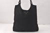 Authentic PRADA Nylon Tessuto Leather Shoulder Tote Bag Purse Black 3855K