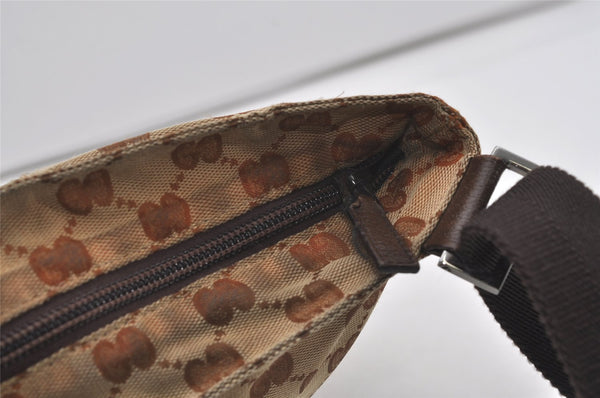 Authentic GUCCI Shoulder Cross Body Bag GG Canvas Leather 132907 Brown 3856I