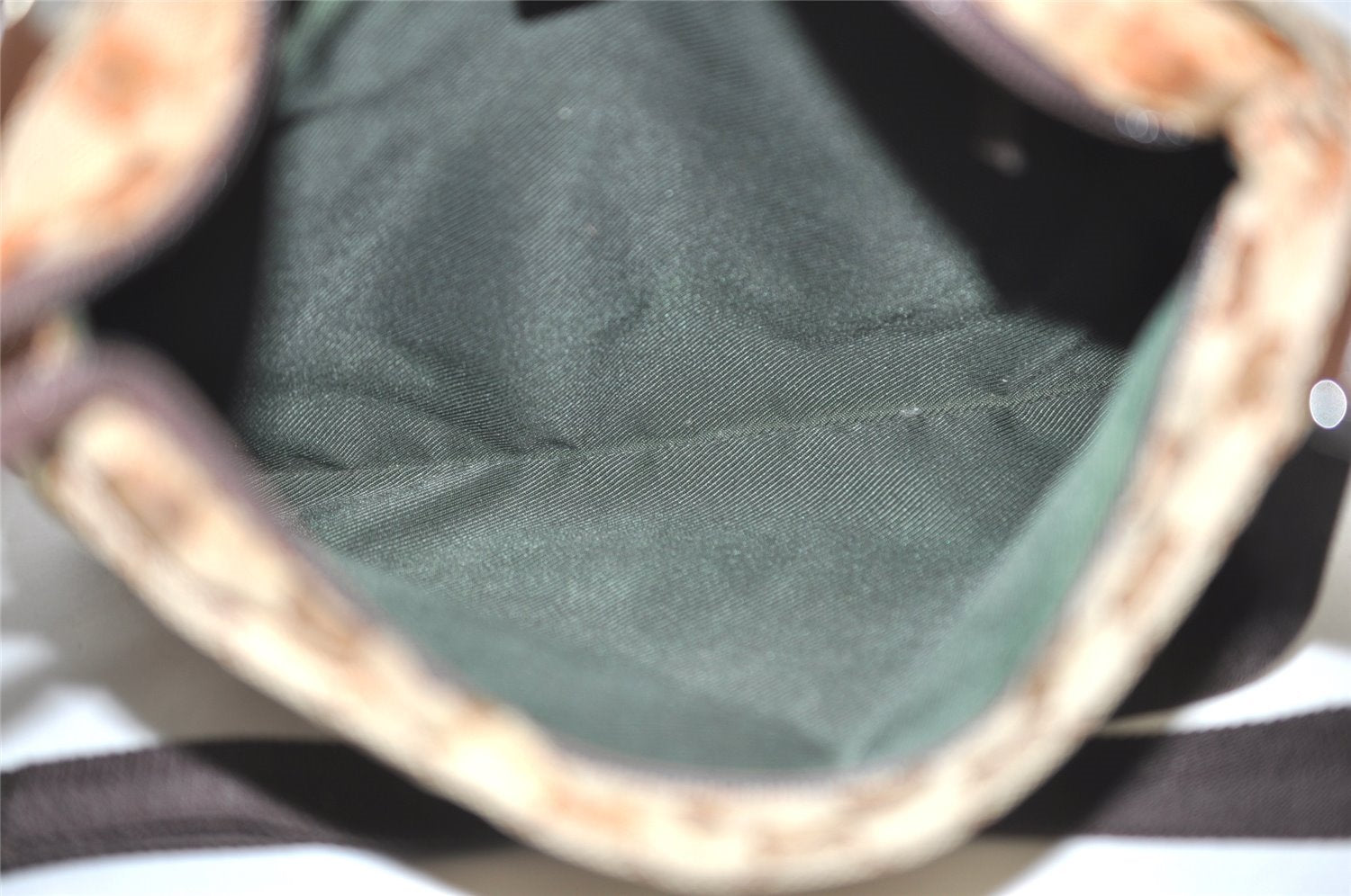 Authentic GUCCI Shoulder Cross Body Bag GG Canvas Leather 132907 Brown 3856I