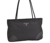 Authentic PRADA Nylon Tessuto Leather Shoulder Tote Bag Purse Black 3856K