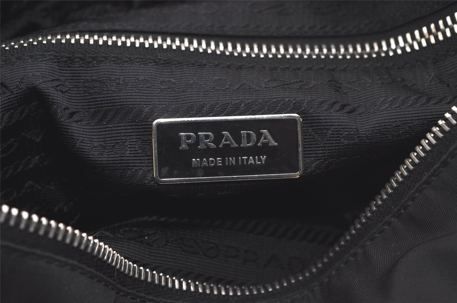 Authentic PRADA Nylon Tessuto Leather Shoulder Tote Bag Purse Black 3856K