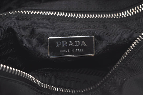 Authentic PRADA Nylon Tessuto Leather Shoulder Tote Bag Purse Black 3856K