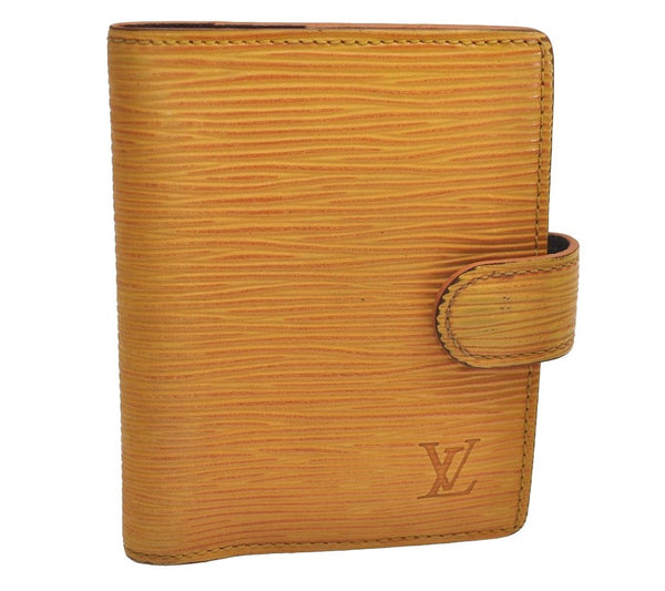 Authentic Louis Vuitton Epi Agenda Mini Notebook Cover Yellow R20079 LV 3857J