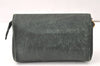 Authentic CHANEL Caviar Skin CC Logo Cosmetic Pouch Purse Green 3857K