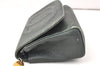Authentic CHANEL Caviar Skin CC Logo Cosmetic Pouch Purse Green 3857K