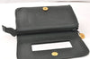 Authentic CHANEL Caviar Skin CC Logo Cosmetic Pouch Purse Green 3857K
