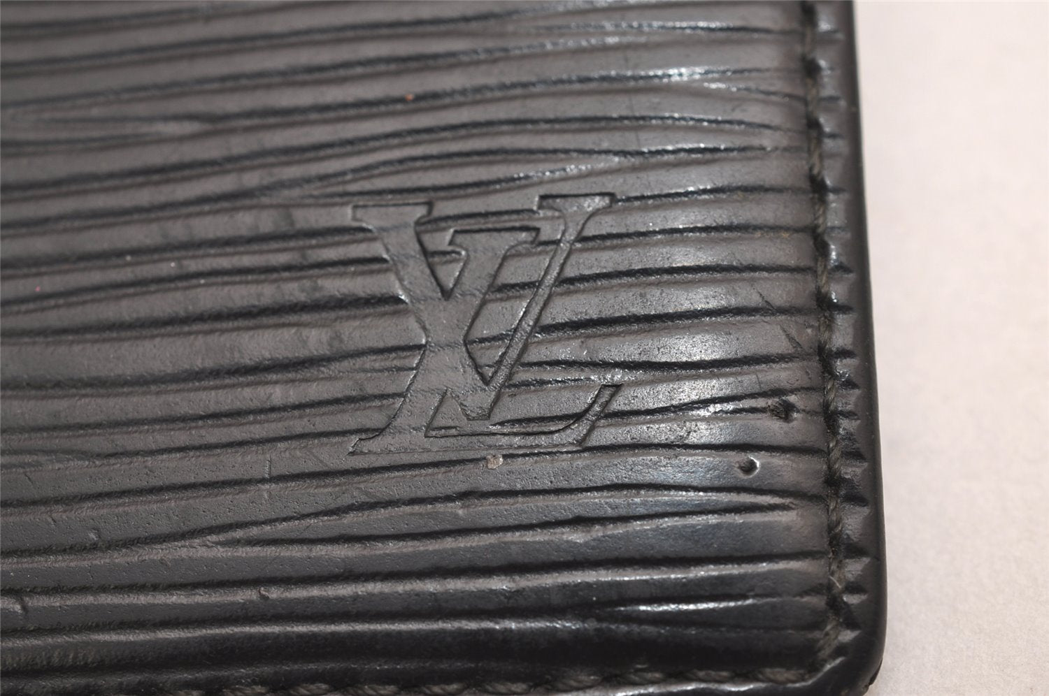 Auth Louis Vuitton Epi Pochette Cartes Visite Card Case M56572 Black Junk 3858J