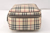Authentic BURBERRY Nova Check Clutch Hand Bag Purse Nylon Leather Beige 3858K