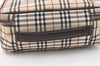Authentic BURBERRY Nova Check Clutch Hand Bag Purse Nylon Leather Beige 3858K