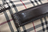 Authentic BURBERRY Nova Check Clutch Hand Bag Purse Nylon Leather Beige 3858K