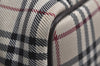 Authentic BURBERRY Nova Check Clutch Hand Bag Purse Nylon Leather Beige 3858K