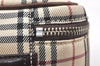 Authentic BURBERRY Nova Check Clutch Hand Bag Purse Nylon Leather Beige 3858K
