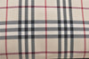 Authentic BURBERRY Nova Check Clutch Hand Bag Purse Nylon Leather Beige 3858K