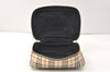 Authentic BURBERRY Nova Check Clutch Hand Bag Purse Nylon Leather Beige 3858K
