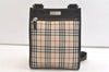 Authentic BURBERRY Nova Check Shoulder Cross Body Bag Nylon Leather Beige 3859K