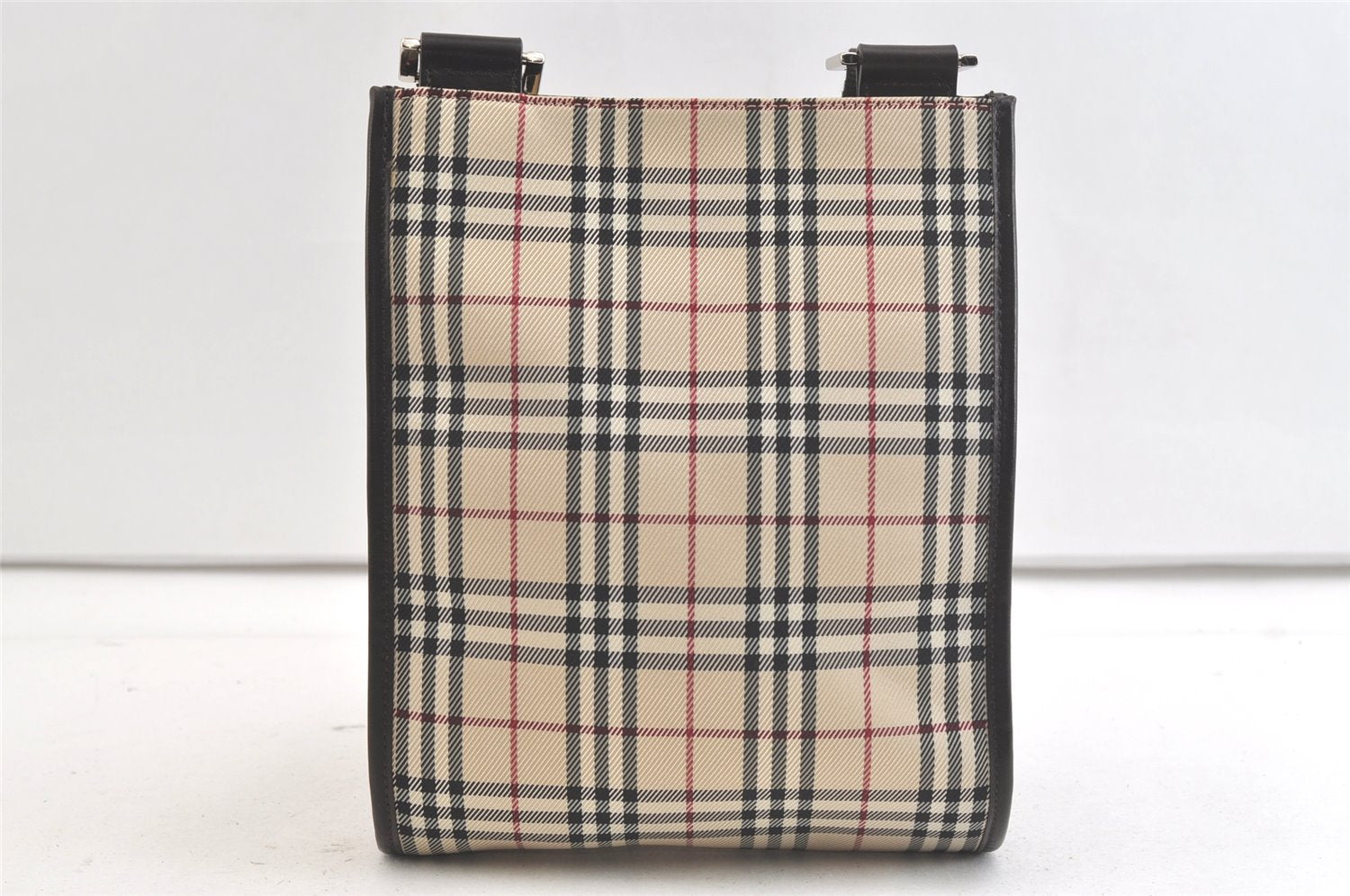 Authentic BURBERRY Nova Check Shoulder Cross Body Bag Nylon Leather Beige 3859K