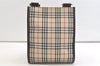 Authentic BURBERRY Nova Check Shoulder Cross Body Bag Nylon Leather Beige 3859K