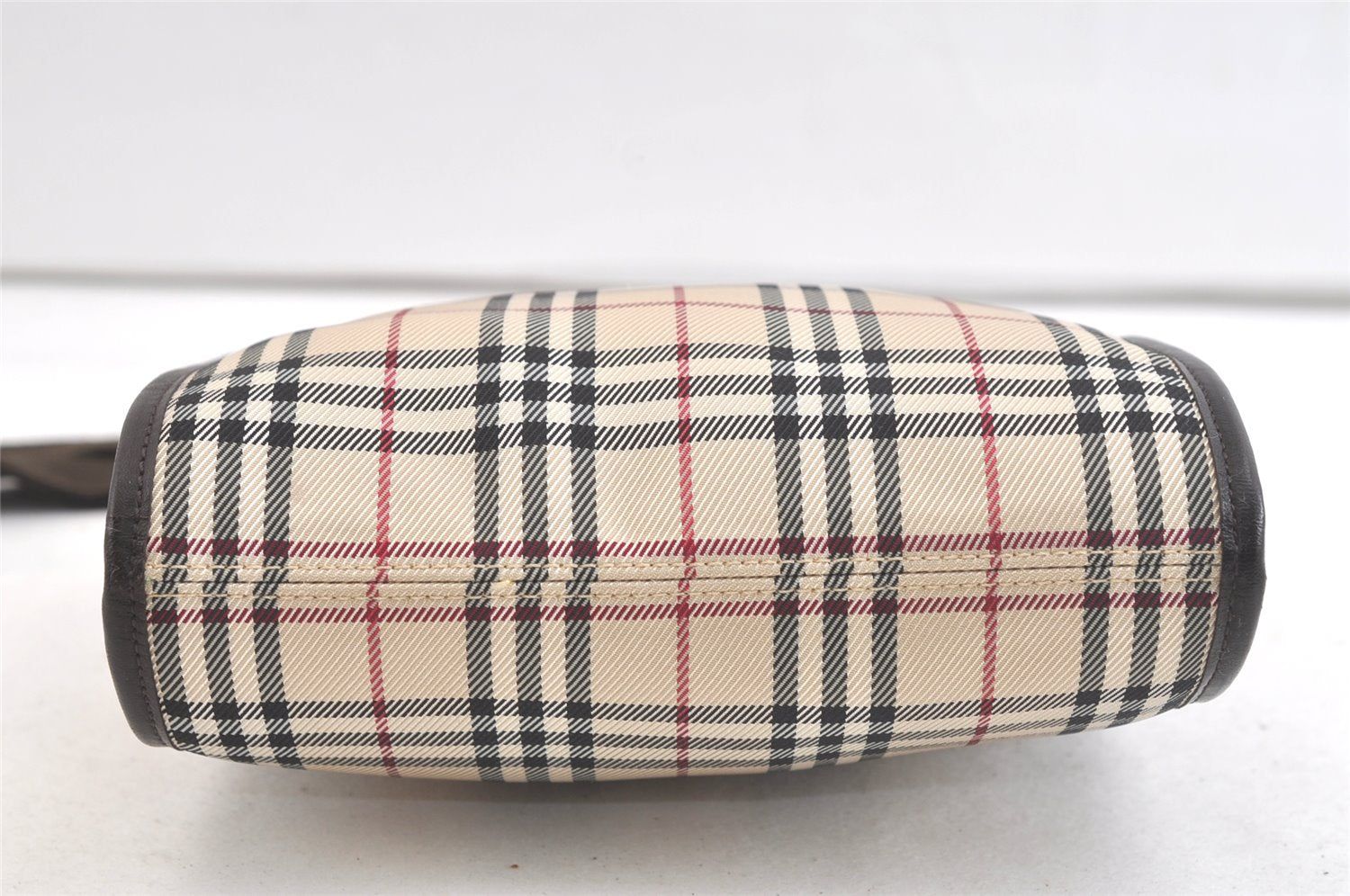 Authentic BURBERRY Nova Check Shoulder Cross Body Bag Nylon Leather Beige 3859K