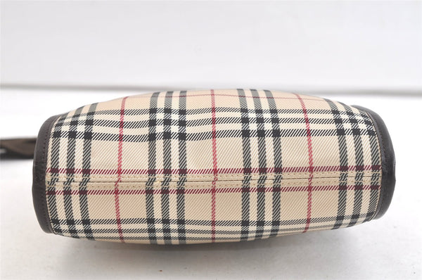Authentic BURBERRY Nova Check Shoulder Cross Body Bag Nylon Leather Beige 3859K