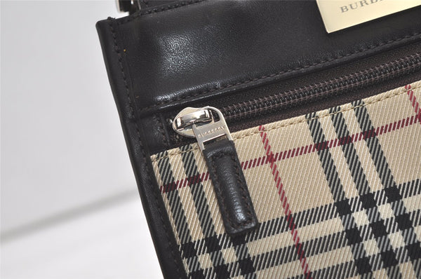 Authentic BURBERRY Nova Check Shoulder Cross Body Bag Nylon Leather Beige 3859K