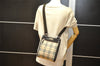 Authentic BURBERRY Nova Check Shoulder Cross Body Bag Nylon Leather Beige 3859K