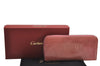 Authentic Cartier Happy Birthday Zip Long Wallet Purse Enamel Pink Box 3860J